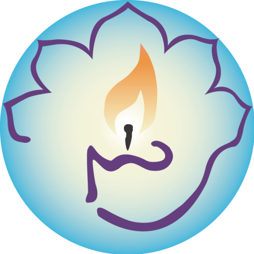 ICGS Logo, a candle in from of a lotus flower shape